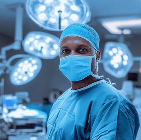 A surgeon on an operating room